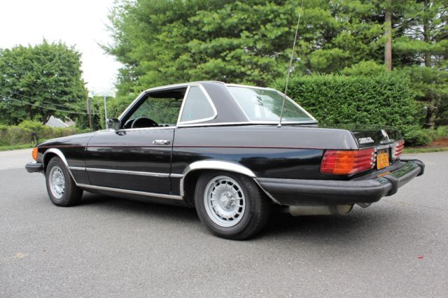 mercedes-benz 380sl blk/blk 2owner runs drives well w/ hardtop no reserve 560sl