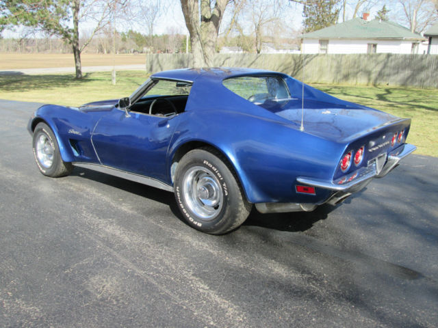 1973 73 corvette blue t-top 350 4 speed 35626 miles a/c numbers matching