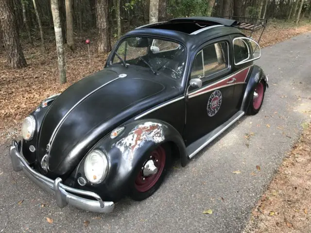 1962 volkswagen bug bettle factory ragtop patina hot rat rod must see