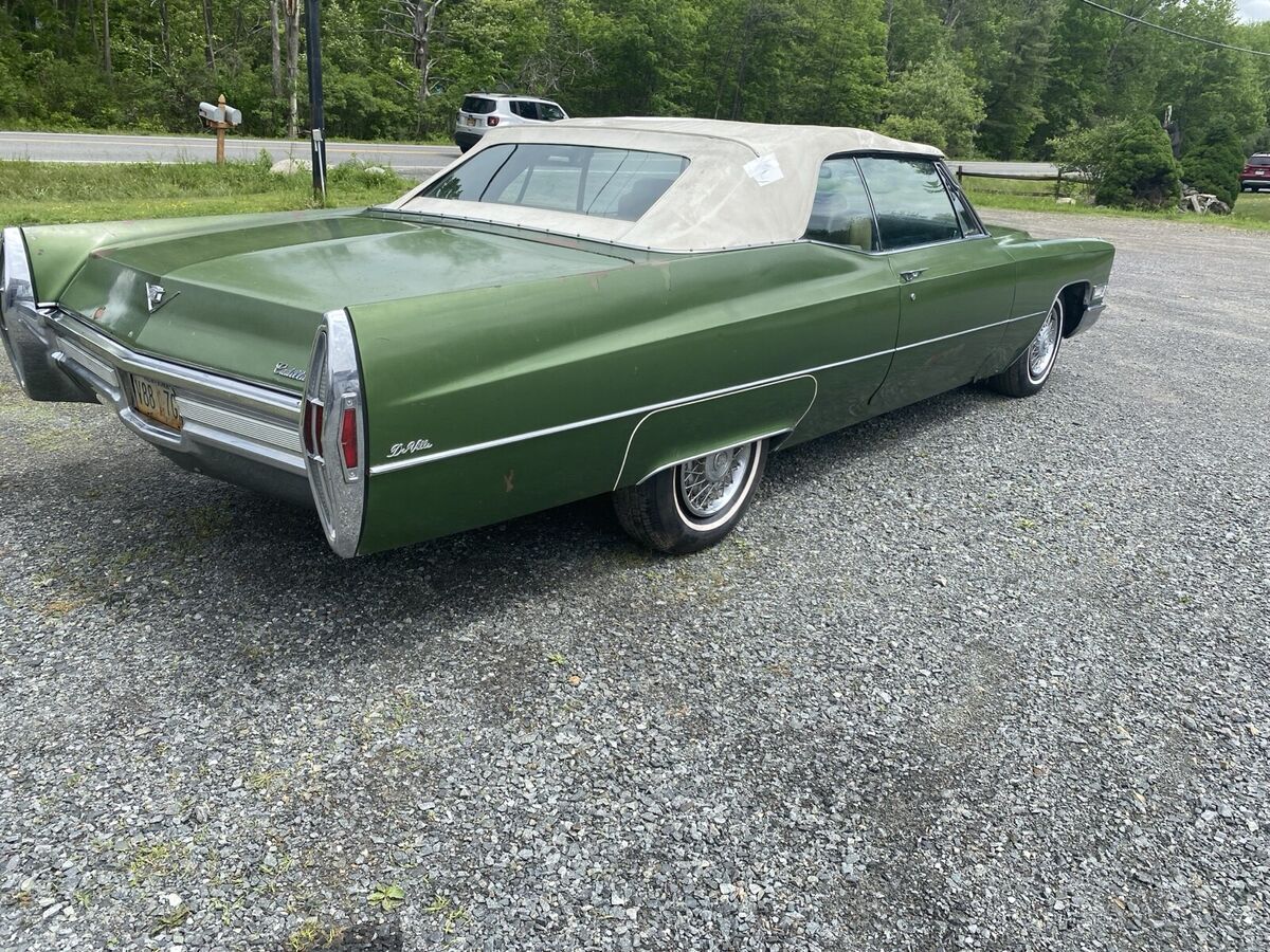 1968 cadillac deville convertible coupe green deville
