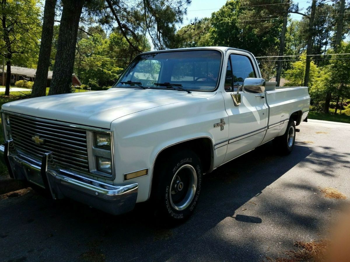 1985 chevrolet c-10 silverado truck chevy white pickup 85