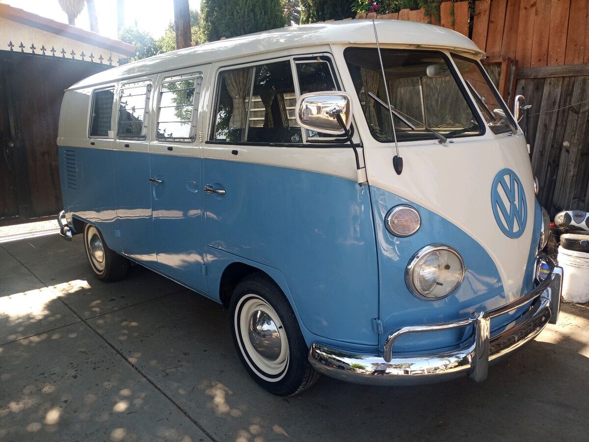 1966 volkswagen transporter van blue rwd manual camper
