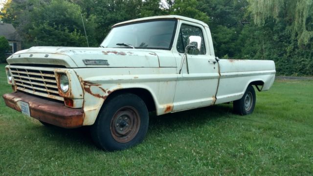 1967 ford f100 pickup 3 speed manual on the tree inline 6 good patina no reserve