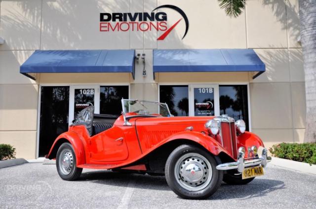 1951 mg td roadster! red/black! showroom kept! rare! call 561-845-3838!