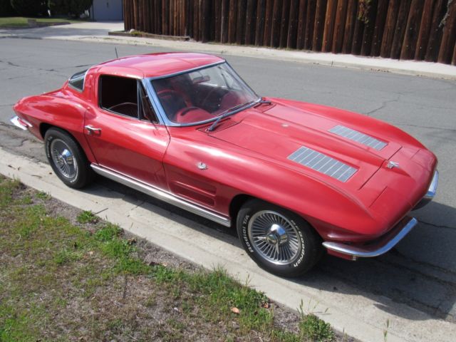 1963 red/red corvette split window coupe fastback