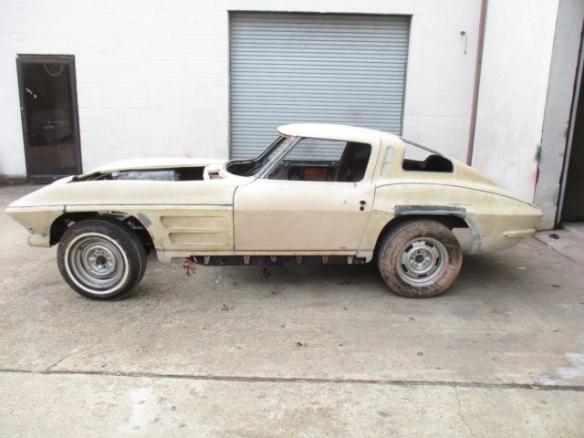 1963 corvette split window coupe bare body with doors project ncrs sting ray