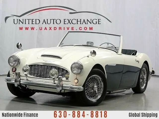 1958 austin healey 100-6 bn4 2.6l st6 convertible 0 white/blue convertible manu