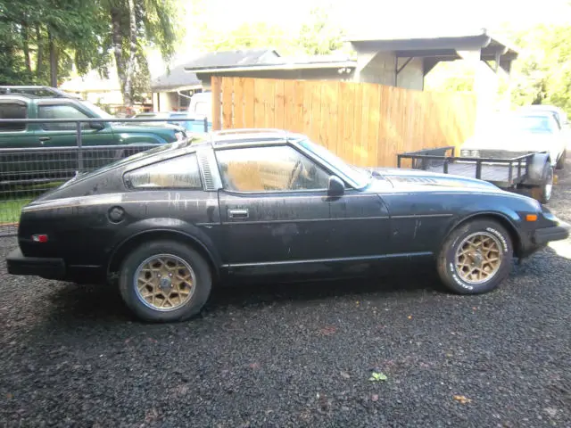 rare! 1981 datsun 280 zx turbo! t-tops! factory black! runs drives no reserve!