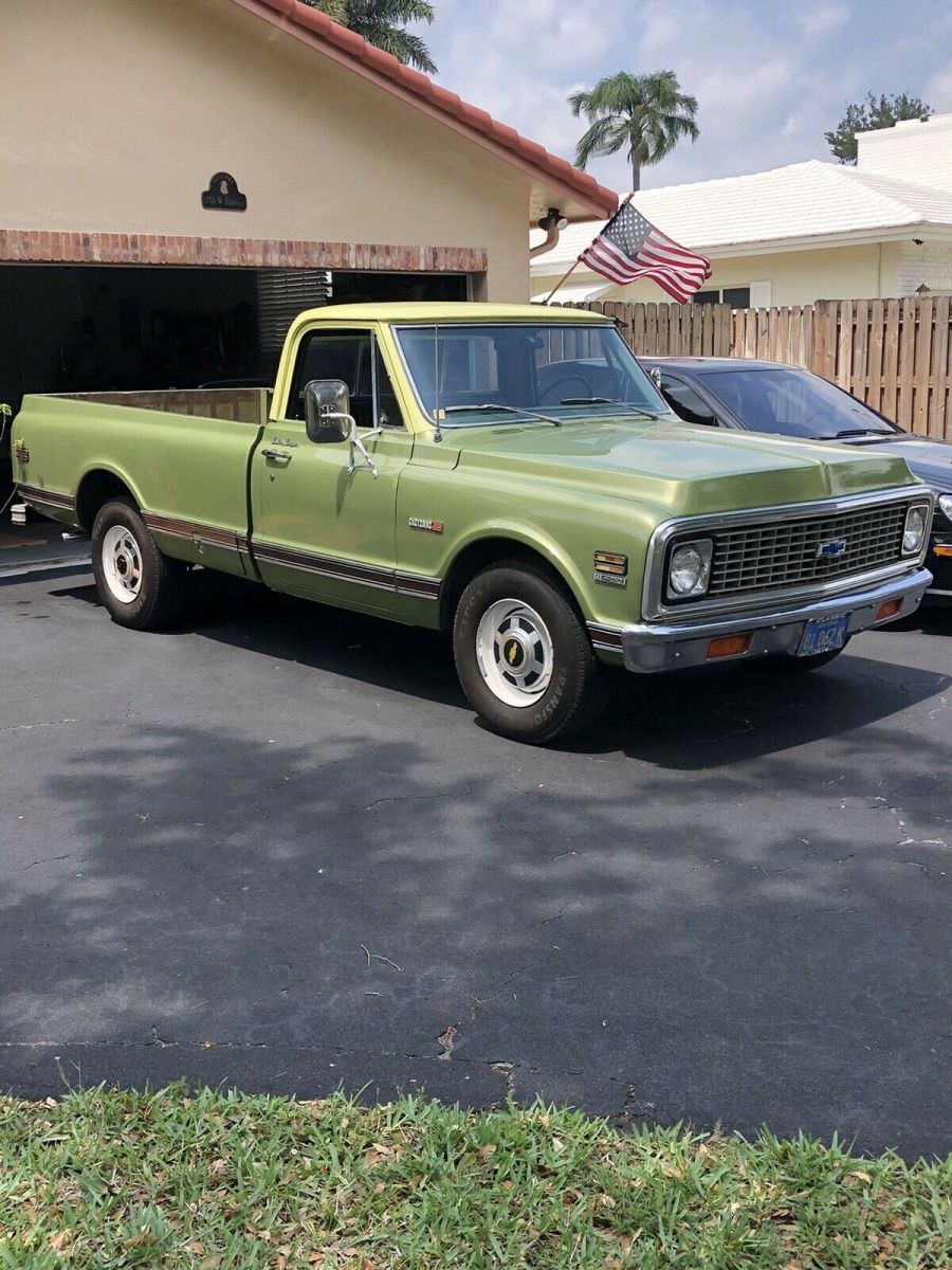 1972 chevrolet c20 cheyenne custom camper pickup green rwd manual