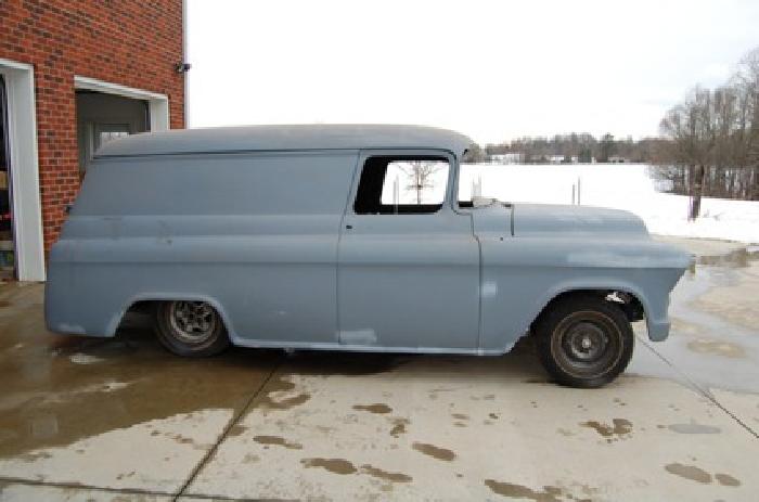 1955 chevy panel truck project in raleigh, nc