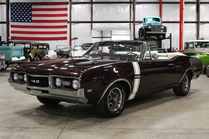 1968 oldsmobile 442 334 miles burgundy convertible 400 v8 automatic
