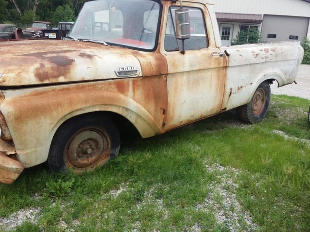 1962 ford unibody pickup truck f100 rusty rat rod y block 63 64 62 1963 1964