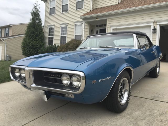 convertible turn key new top 350 v8 auto marina blue nice original body