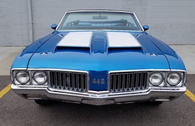 1970 oldsmobile 442 w-30 cutlass convertible viking blue tribute - no reserve!