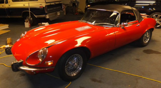 1973 jaguar e-type red convertible roadster v12 md/dc/va area low miles