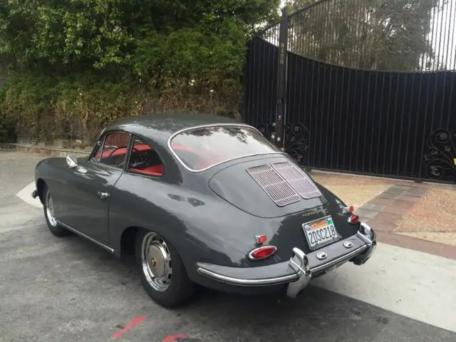 1965 porsche 356 c coupe slate grey/ red leather