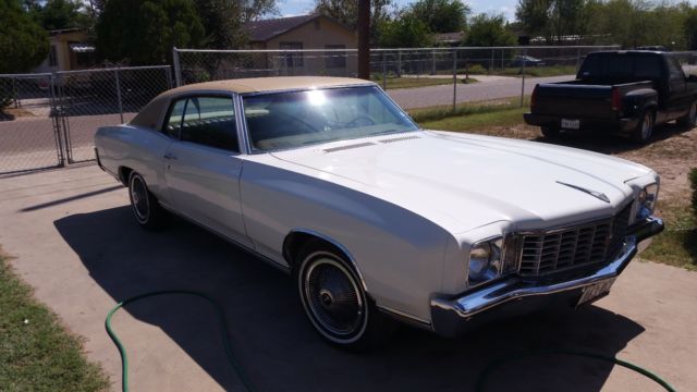 1972 chevrolet monte carlo original paint and vinyl antique white w/ medium tan