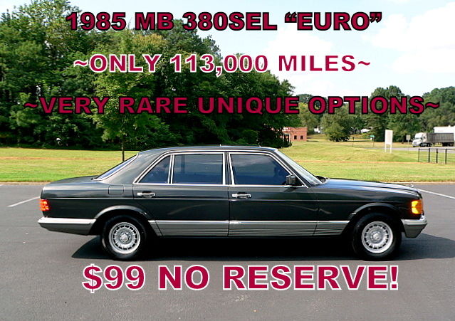 1985-1 family owner! only 113,000 miles! rare euro spec version! $99 no reserve!