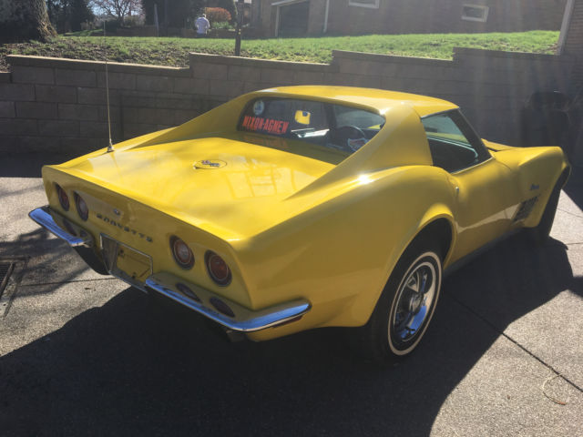 corvette 1972 coupe original 350-4speed factory a/c-sunflower yellow nice!! 72