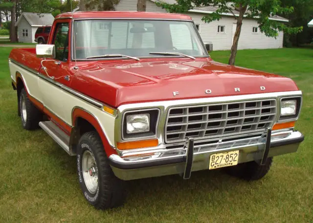 1978 ford f-150 ranger pickup truck 4x4 sharp two tone ford red & white paint