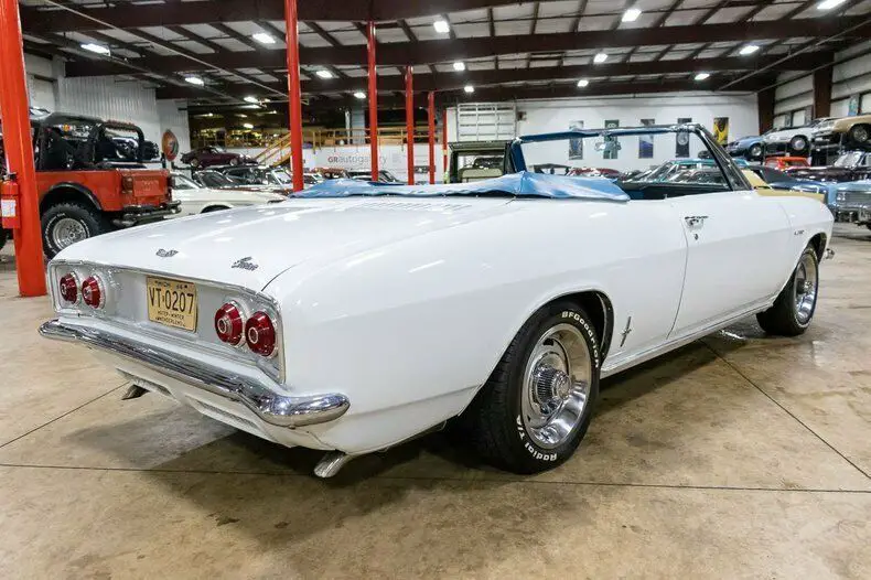 1966 chevrolet corvair corsa 64539 miles ermine white convertible 2.7l flat 6 4