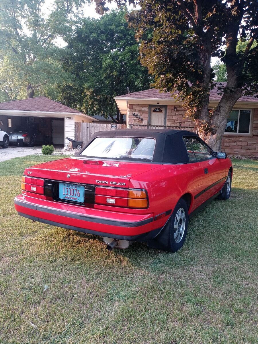 1988 toyota celica convertible red fwd manual gt