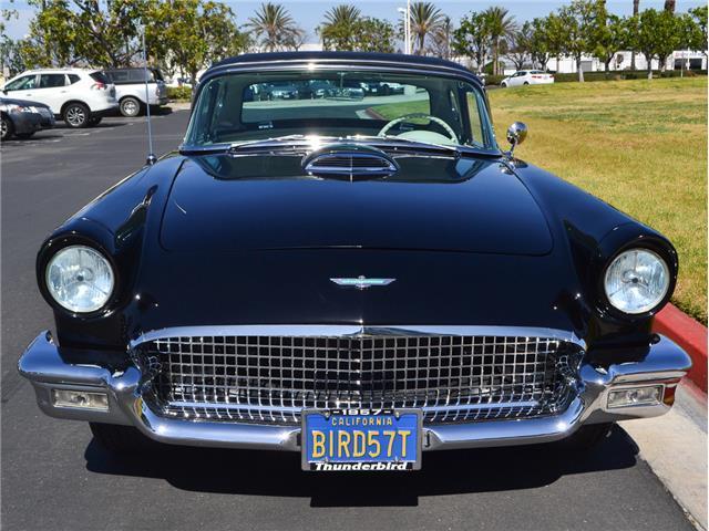 1957 black ford thunderbird convertible black w/white interior