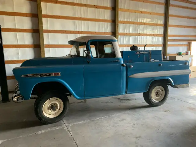 1959 chevy apache truck, fleetside with miller welder, owned by jesse james