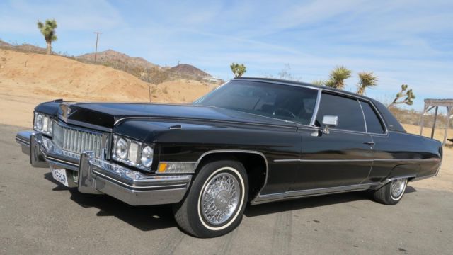 1973 cadillac coupe deville triple black california car, 472 engine 55,780 miles