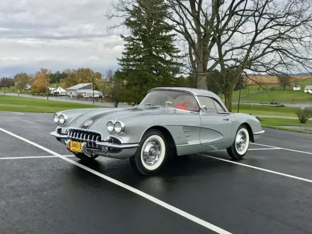 1960 chevrolet corvette survivor*raresilver/red*270hp2x4s*factdocs*allorig