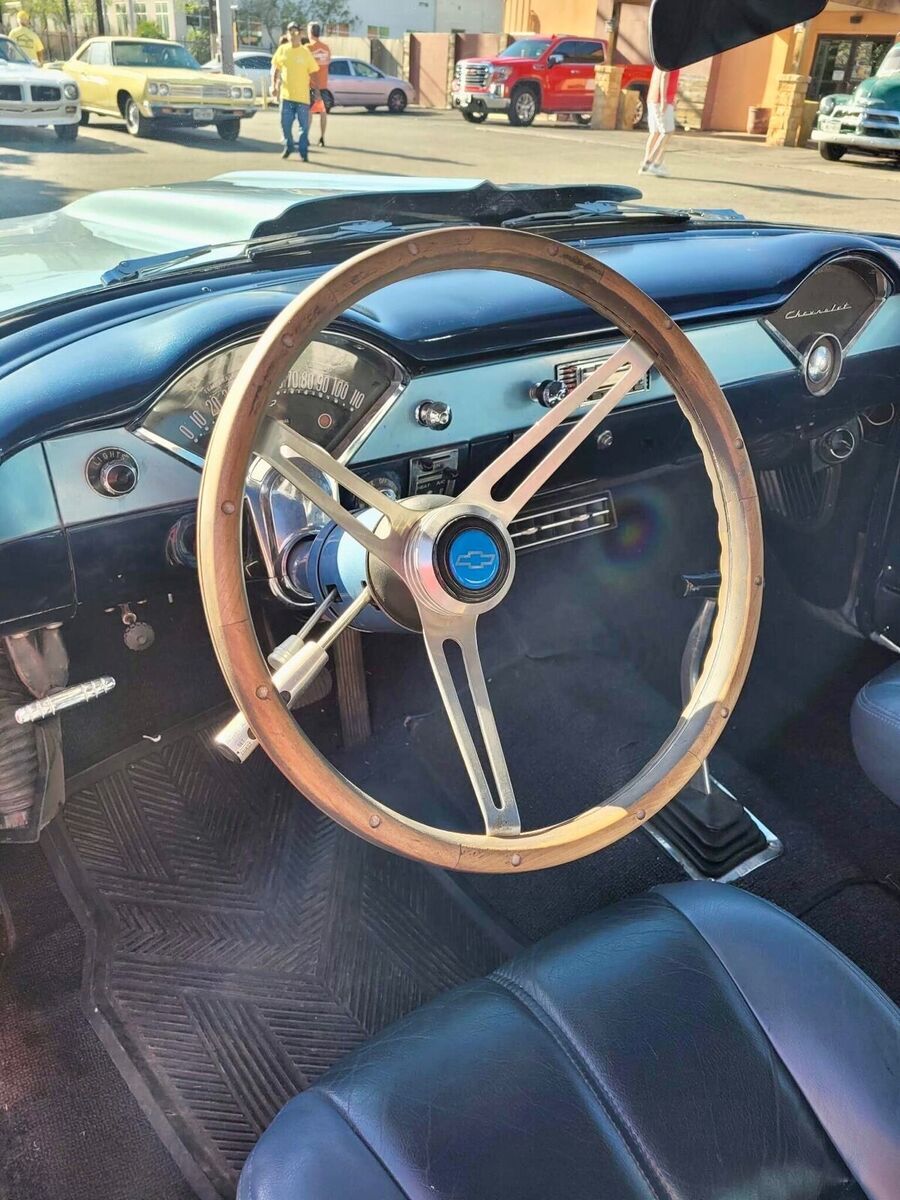 1956 chevrolet bel air sedan blue rwd automatic 210 /bel air