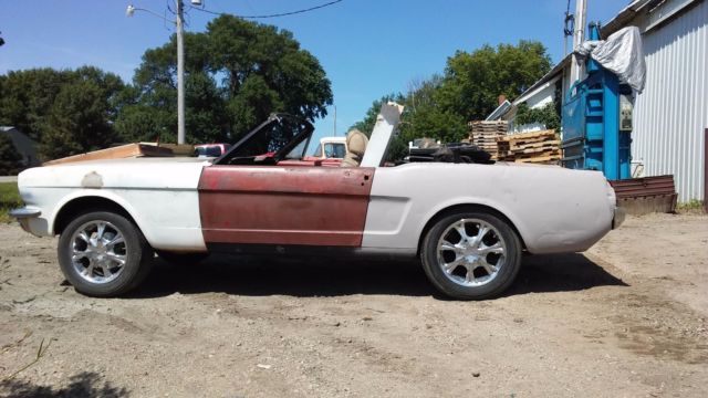 vtg 1965 ford mustang conv proj clean title heidt 302 motor/tran avail poppy red