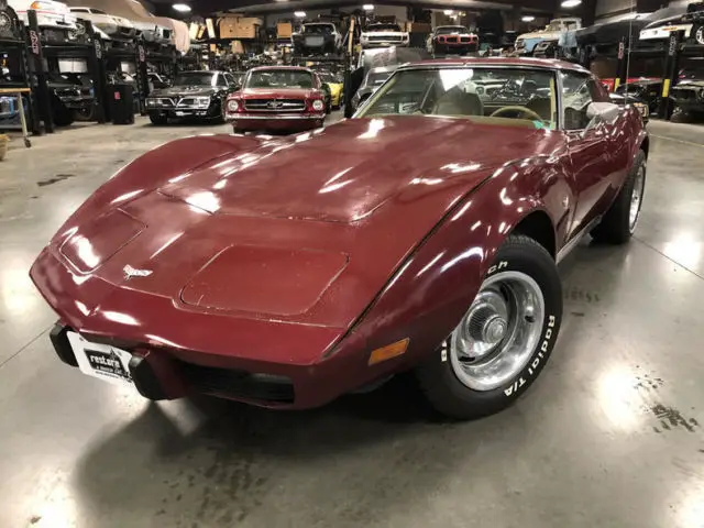 1977 chevrolet corvette 75366 miles dark red coupe 350ci v8 l82 3 speed automat
