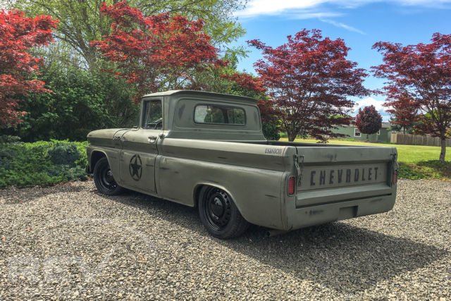 1960 chevy c10 shortbed swb lowered military tribute themed