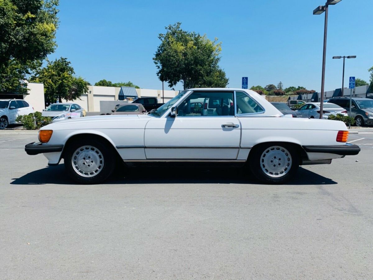 1988 mercedes benz 560sl, polar white with grey leather interior