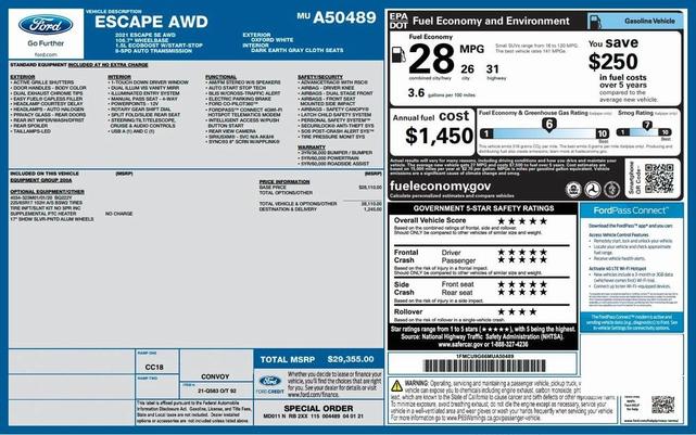 2021 ford escape se
