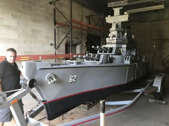 nj battleship replica jet drive working water cannon 2 person