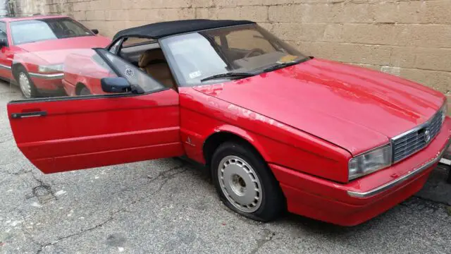 1989 cadillac allante red custom mods excellent restoreable driver or parts nr!
