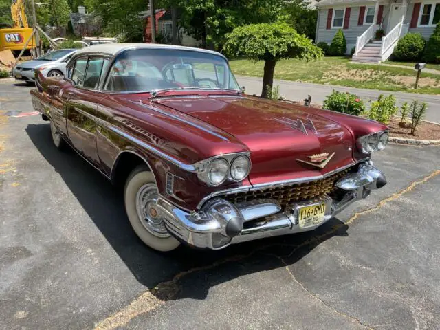 1958 cadillac 62 sedan sedan burgundy rwd automatic with ac, power windows