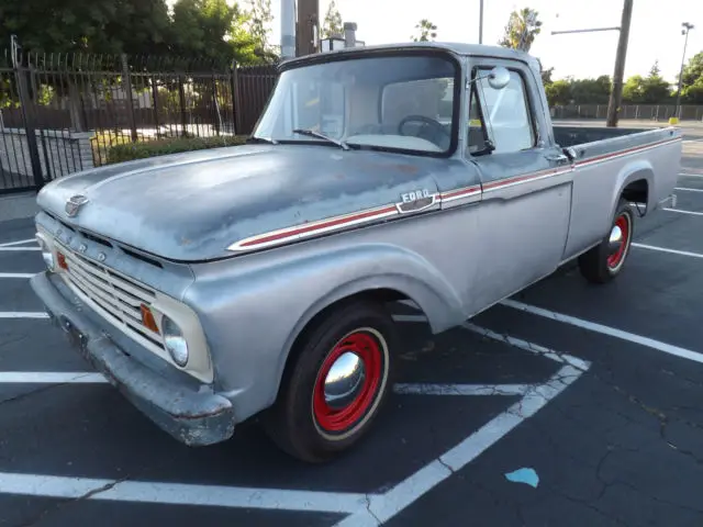 silver f100 custom cab pickup vintage hauler farm work truck daily hot rat rod