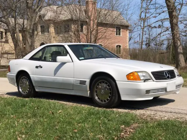 1992 white mercedes-benz 500-class 500 sl 2dr convertible 5.0l v8 with low miles