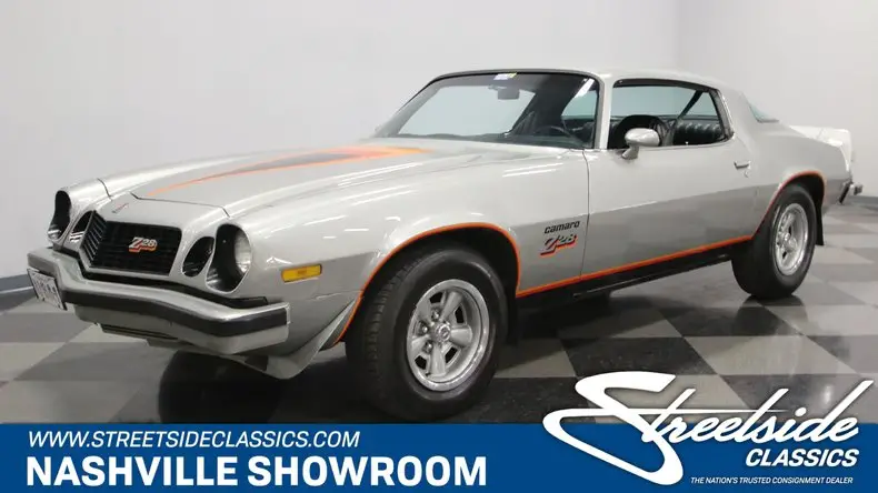 cool vintage classic rare silver z28 bowtie 70s 77