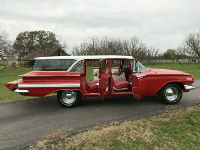 1960 chevrolet nomad 4 door wagon 348 auto ps pb 62529 miles red station wagon 3