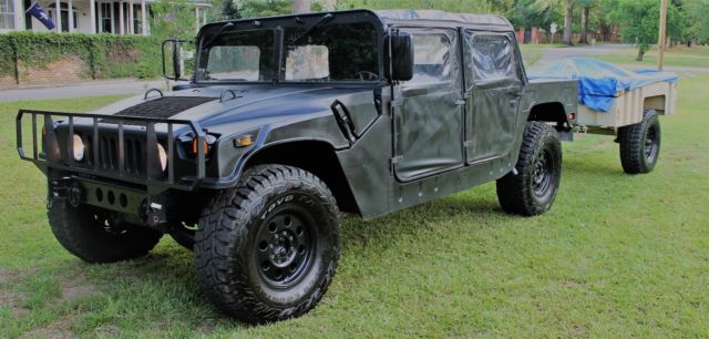 1989 hummer h1 am general m998 w/m1101 trailer and extra parts! - a/c, turbo