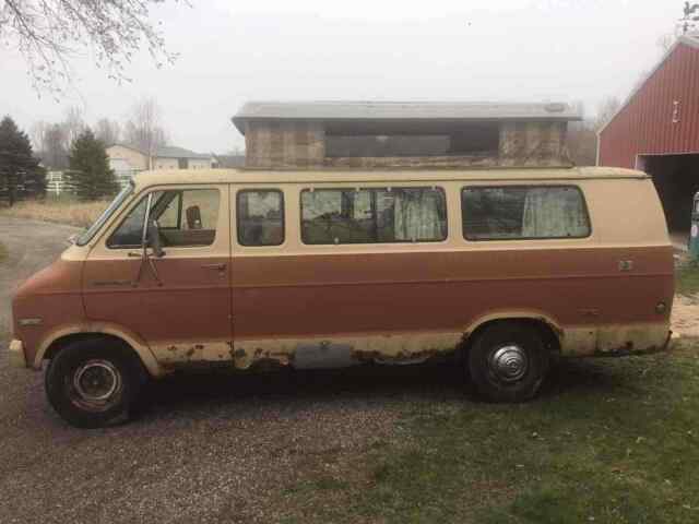 1974 dodge b300 van brown rwd automatic. camper. pop top. sportsmobile