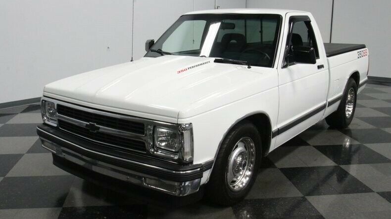 modern classic chrome s10 chevy 350 v8 5-speed manual transmission white