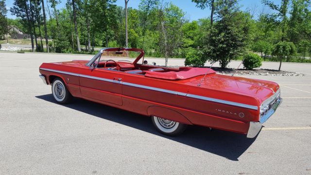 1964 chevy impala ss 2 door convertible 70k miles red white and red 283 v8 nice!