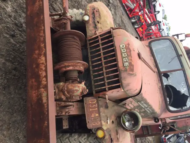 rare 1957 dodge power wagon service utility truck winch & boom