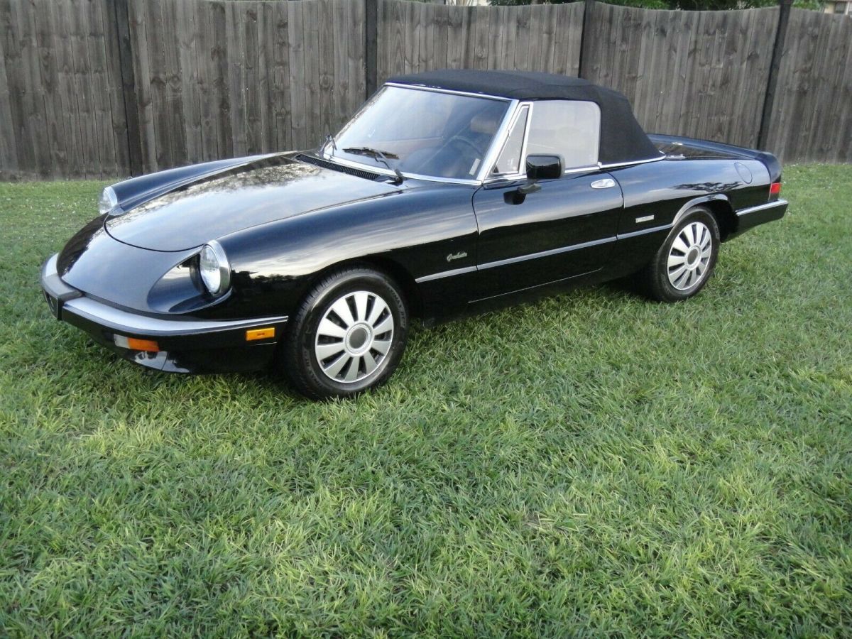 1988 alfa romeo spider graduate 2 door convertible florida black beauty garaged