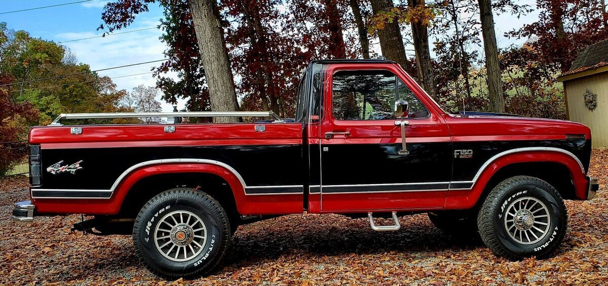 1986 ford f-150 red 4wd manual